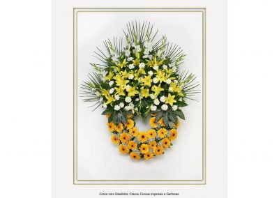 Palmas de flores de funerárias na Parede